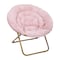 Flash Furniture Gwen 38" Oversize Portable Faux Fur Folding Saucer Moon Chair for Dorm and Bedroom, Blush Faux Fur/Soft Gold Frame FV-FMC-025-BL-SGD-GG - alternate 8